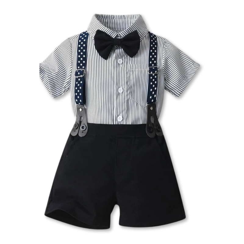CONJUNTO DE VESTIR CON CORBATÍN Y PANTALÓN CORTO 3 A 6 AÑOS - 1