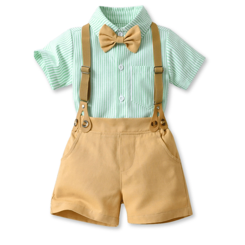 CONJUNTO DE VESTIR CON CORBATÍN Y PANTALÓN CORTO DE 6 MESES A 6 AÑOS - 1