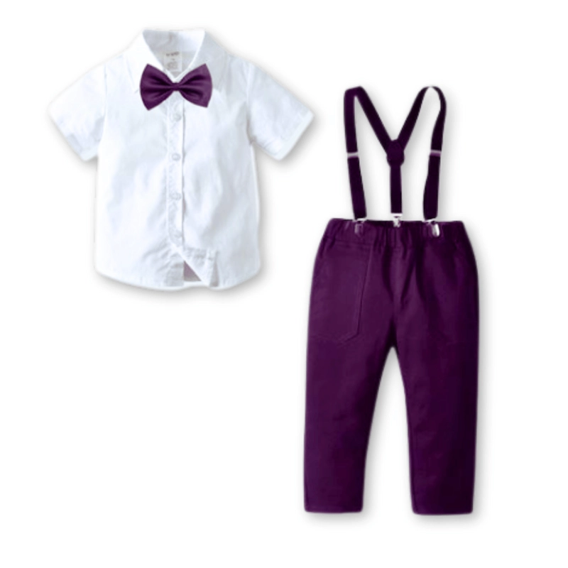 CONJUNTO DE VESTIR CON PANTALÓN Y TIRANTES BEBÉ NIÑO 6 MESES A 3 AÑOS - 1