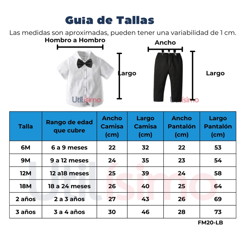 CONJUNTO DE VESTIR CON PANTALÓN Y TIRANTES BEBÉ NIÑO 6 MESES A 3 AÑOS - 3