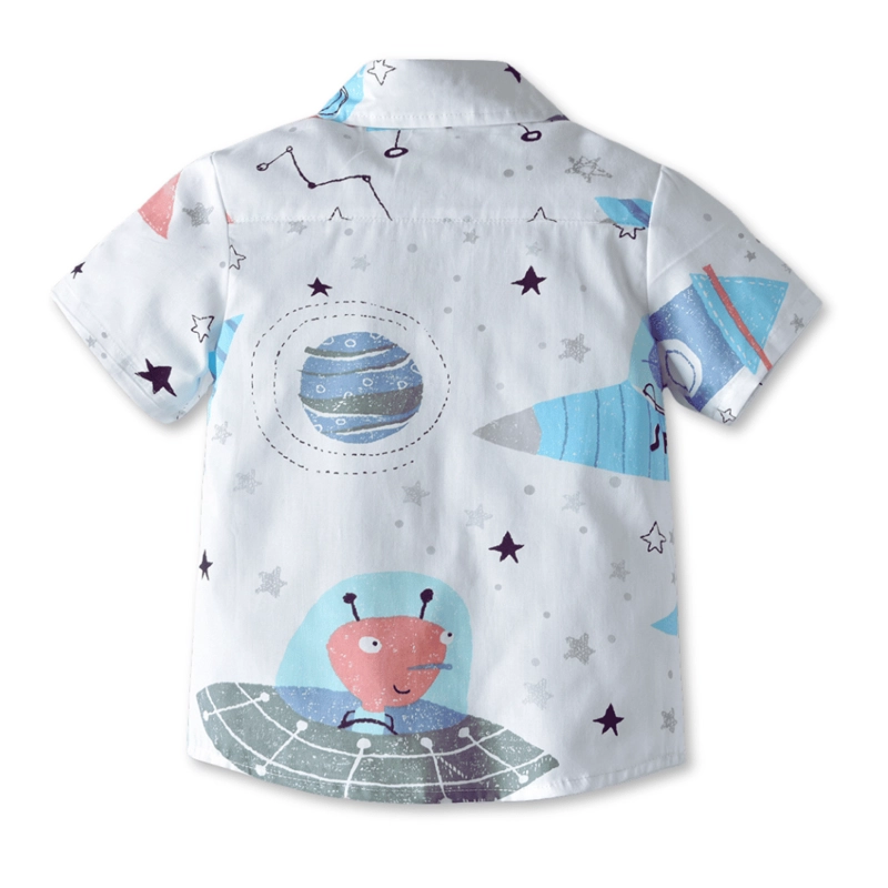 CONJUNTO DE VESTIR NIÑO CAMISA CON ESTAMPADO Y PANTALÓN CORTO 9 MESES A 4 AÑOS STELLAR SKY - 4