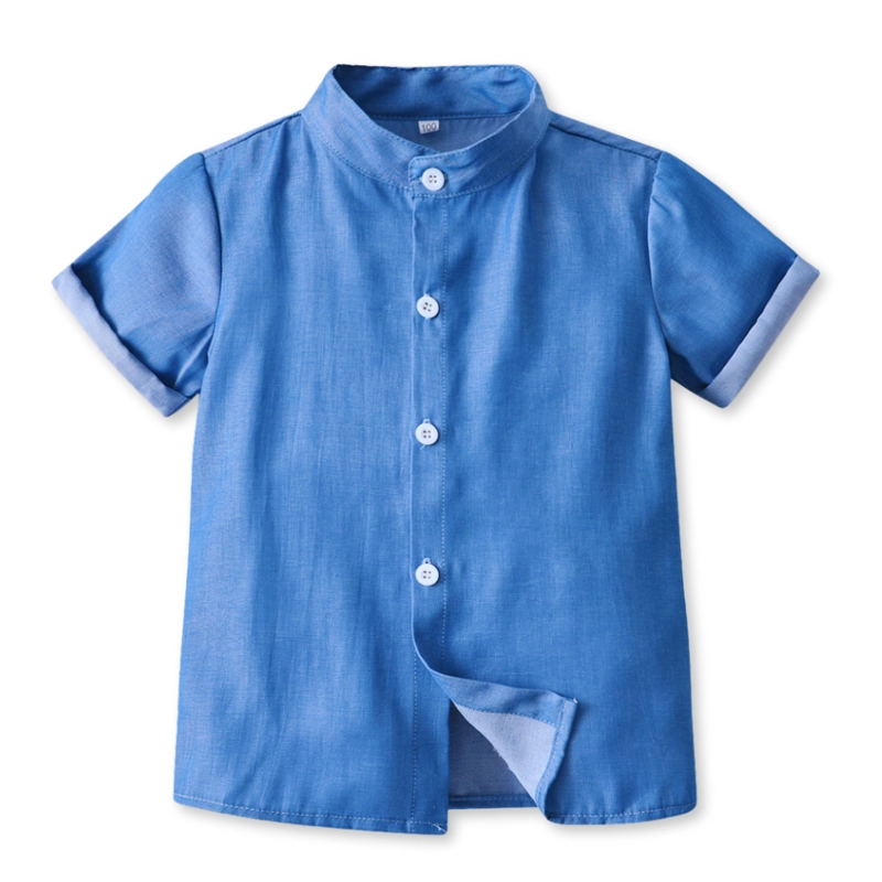 CONJUNTO DE VESTIR NIÑO CAMISA MANGA CORTA Y PANTALÓN CORTO 9 MESES A 4 AÑOS BLUE SET - 4