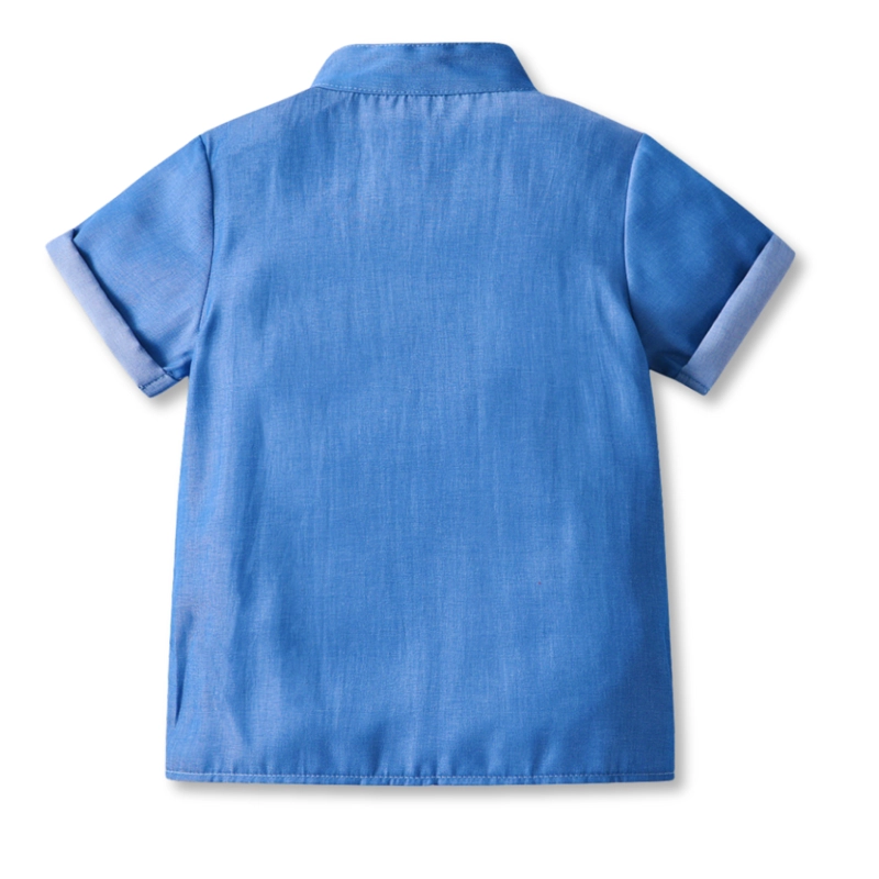 CONJUNTO DE VESTIR NIÑO CAMISA MANGA CORTA Y PANTALÓN CORTO 9 MESES A 4 AÑOS BLUE SET - 5