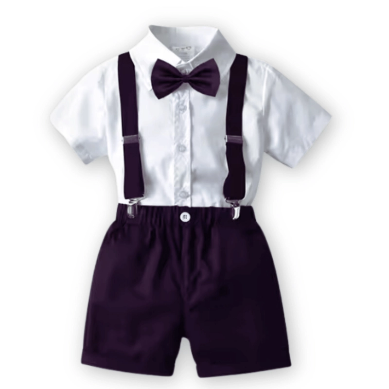CONJUNTO DE VESTIR CON CORBATÍN Y PANTALÓN CORTO DE 9 MESES A 6 AÑOS - 1