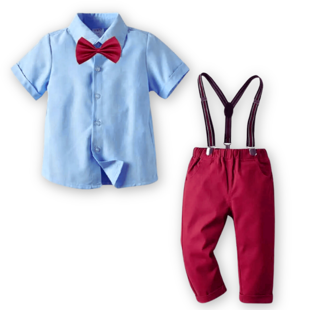 CONJUNTO DE VESTIR CON PANTALÓN Y TIRANTES BEBÉ NIÑO 18 MESES A 4 AÑOS - 1