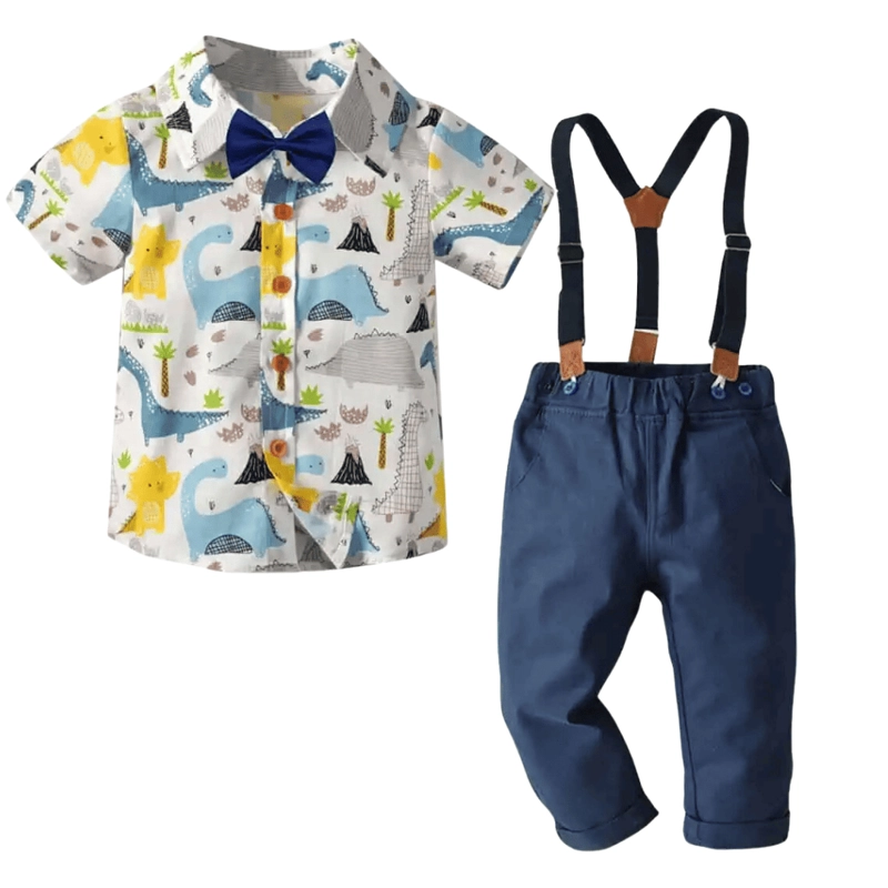 CONJUNTO DE VESTIR CON PANTALÓN Y TIRANTES BEBÉ NIÑO 6 MESES A 4 AÑOS - 1