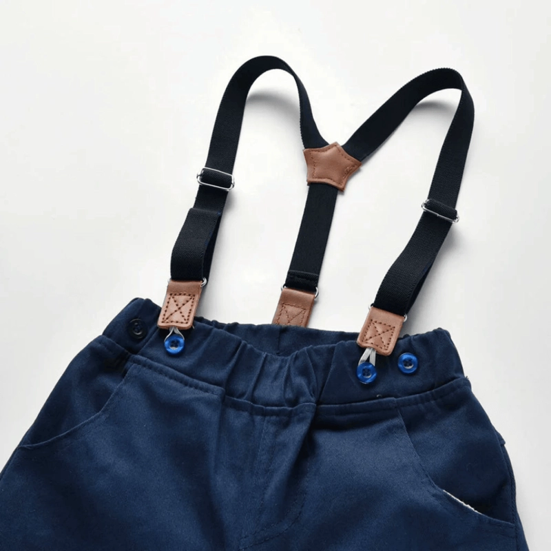CONJUNTO DE VESTIR CON PANTALÓN Y TIRANTES BEBÉ NIÑO 6 MESES A 4 AÑOS - 5