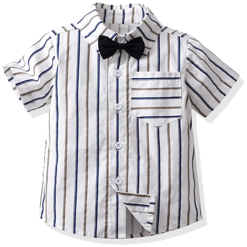 CONJUNTO DE VESTIR CON CORBATÍN Y PANTALÓN CORTO 9 MESES A 5 AÑOS - 2