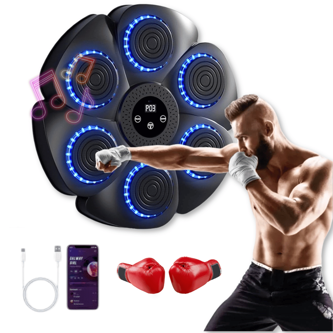 MÁQUINA DE BOXEO MUSICAL BLUETOOTH CON GUANTES - 2