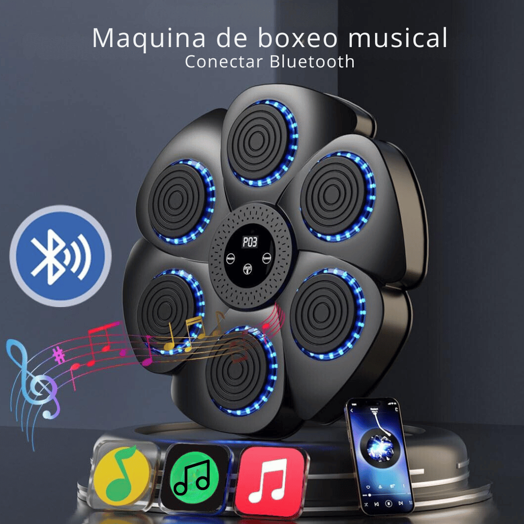 MÁQUINA DE BOXEO MUSICAL BLUETOOTH CON GUANTES - 7