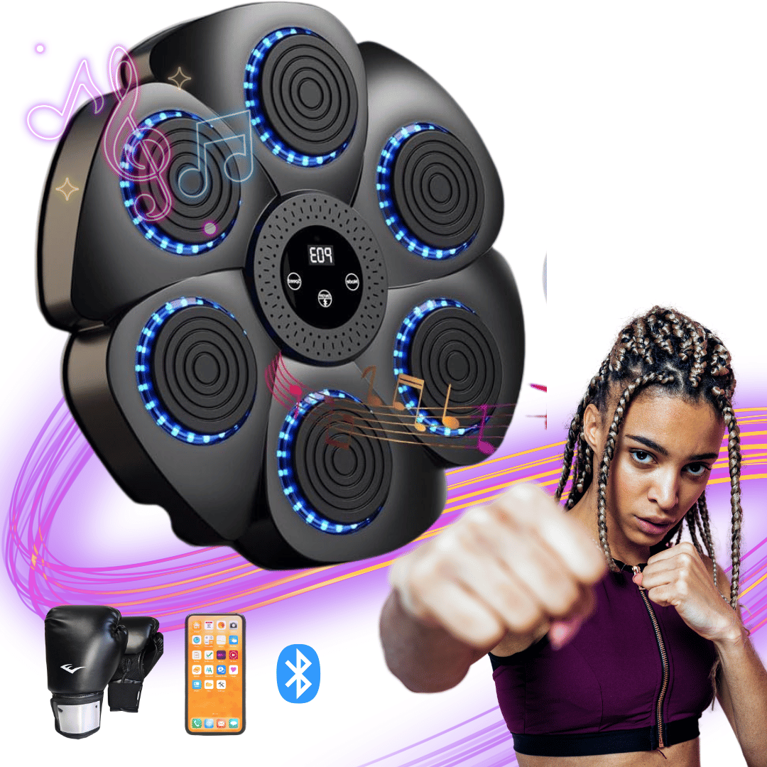 MÁQUINA DE BOXEO MUSICAL BLUETOOTH CON GUANTES - 1
