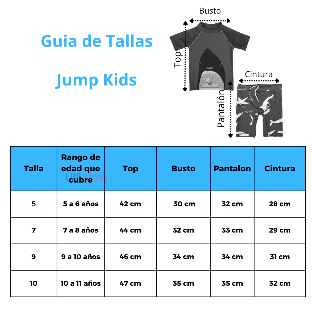 TRAJE DE BAÑO 3 PIEZAS MANGA LARGA NIÑO JUMP KIDS - 3