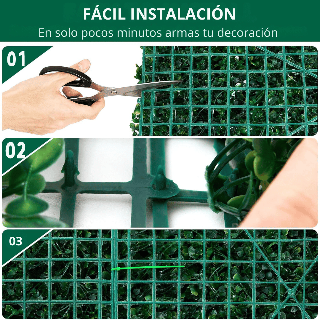 PACK 10 UNIDADES PALMETA UTILÍSIMO ESTILO TRÉBOL SINTÉTICO 60X40 CM PASTO - 2