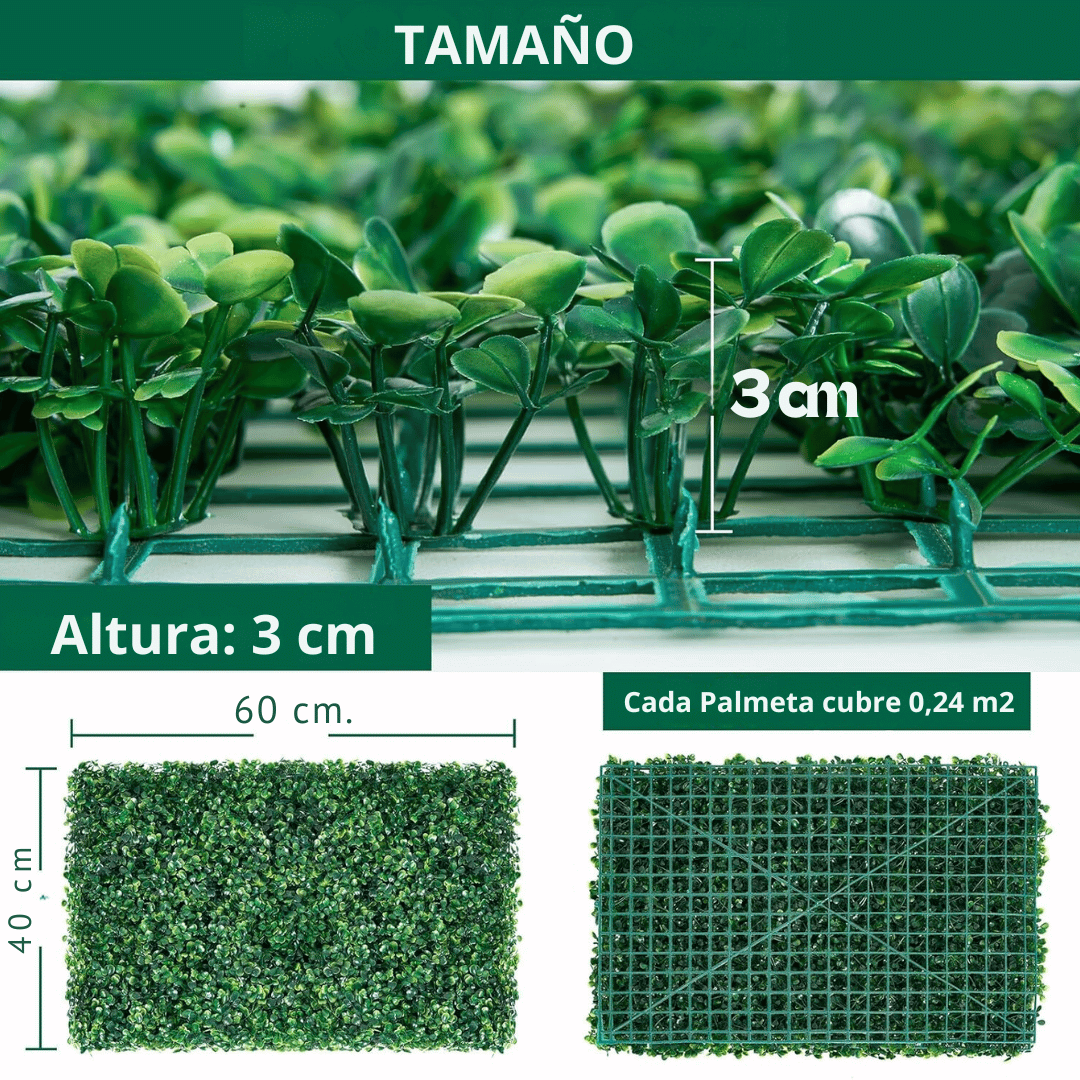 PACK 10 UNIDADES PALMETA UTILÍSIMO ESTILO TRÉBOL SINTÉTICO 60X40 CM PASTO - 3