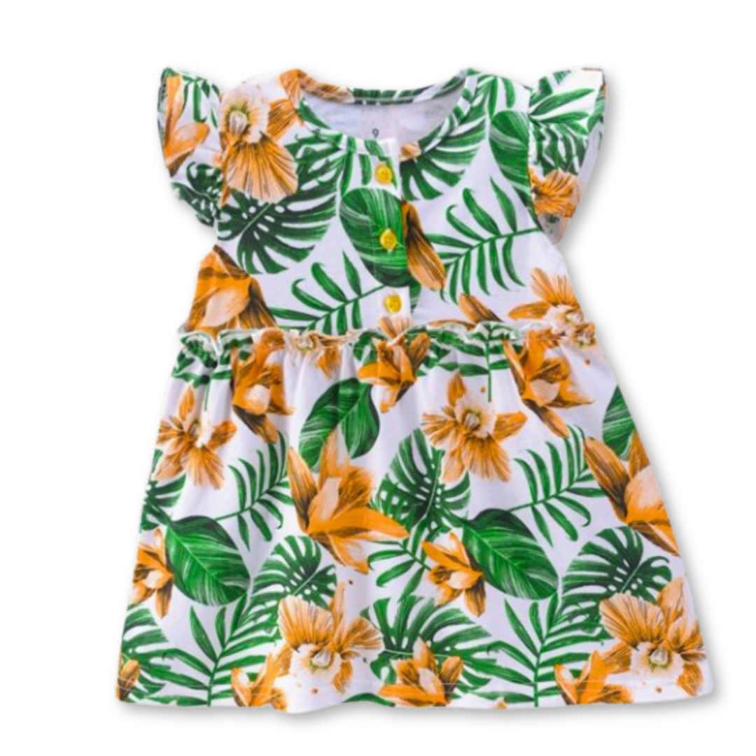 VESTIDO SIN MANGAS ESTAMPADO BEBÉ NIÑA 9 A 36 MESES HAWAIIAN PRINCESS - 1