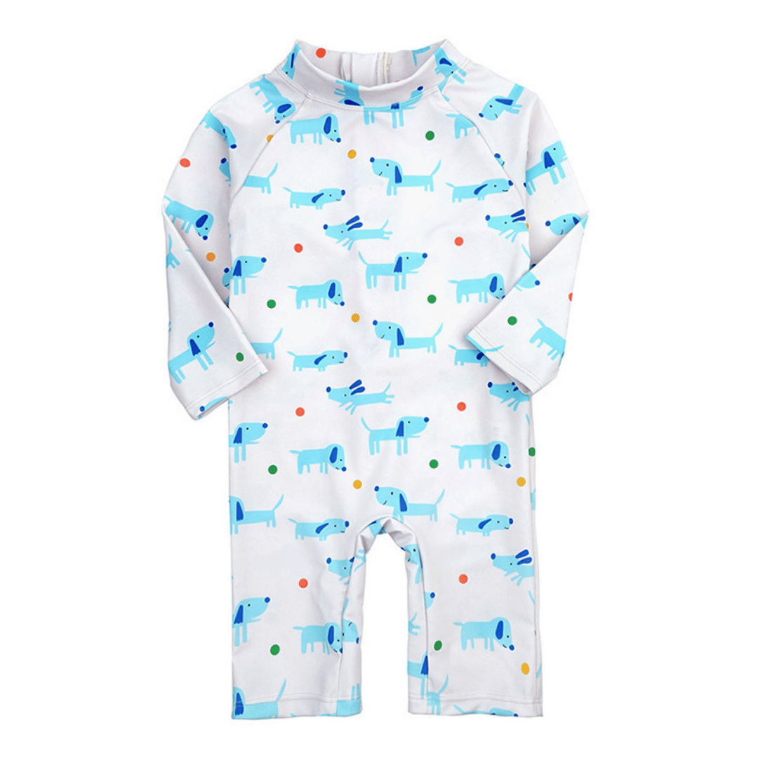 TRAJE DE BAÑO ENTERITO MANGA LARGA NIÑO JUMP KIDS BLANCO - 1