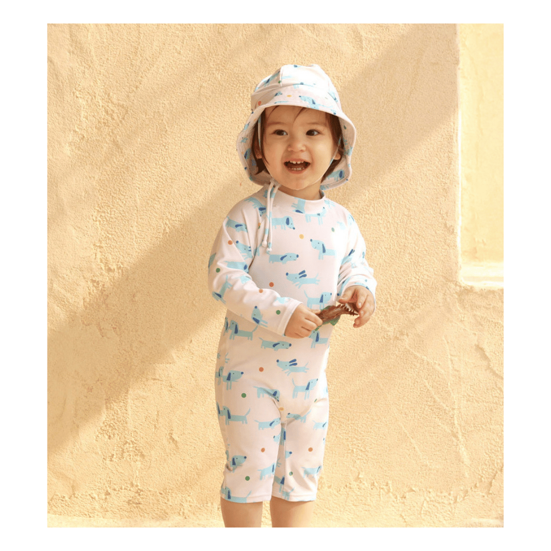 TRAJE DE BAÑO ENTERITO MANGA LARGA NIÑO JUMP KIDS BLANCO - 2