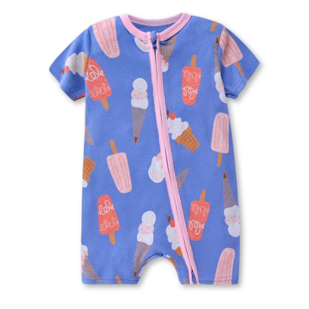 ENTERITO CORTO ALGODÓN BEBÉ NIÑA 6 A 24 MESES ICE CREAM - 1