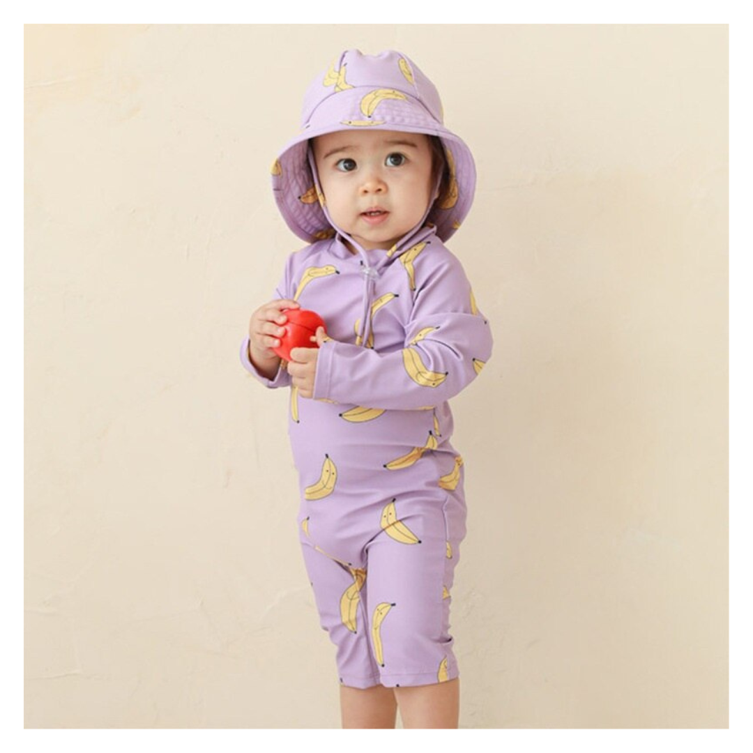 TRAJE DE BAÑO ENTERITO MANGA LARGA NIÑO JUMP KIDS LILA - 2