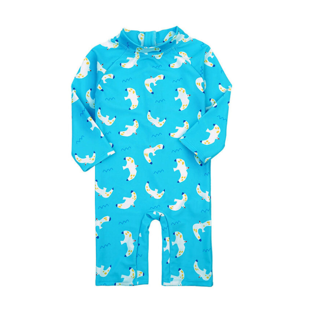 TRAJE DE BAÑO ENTERITO MANGA LARGA NIÑO JUMP KIDS GAVIOTA - 1