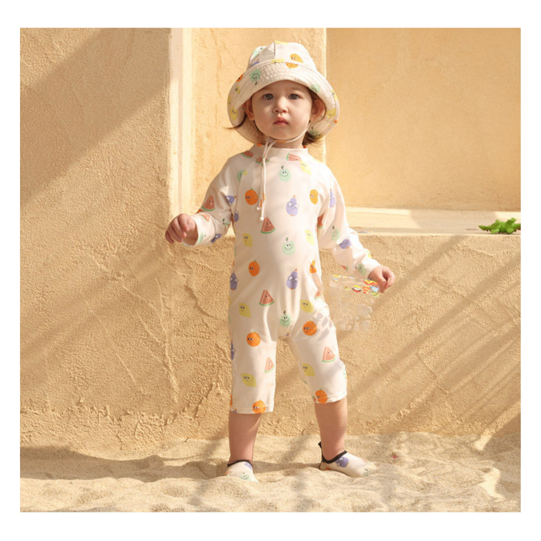 TRAJE DE BAÑO ENTERITO MANGA LARGA NIÑO JUMP KIDS FRUTAS - 2