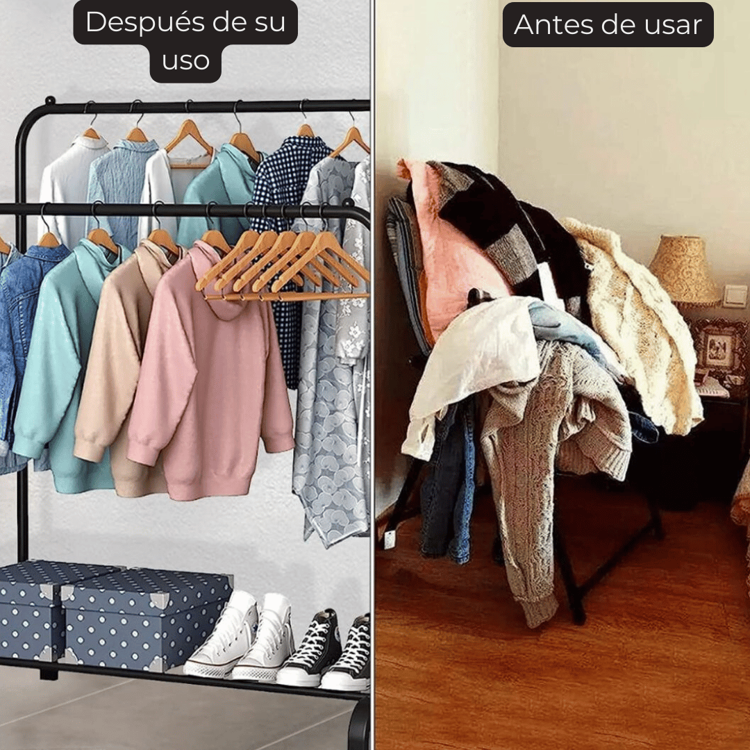 PERCHERO LINE NL-9128 ORGANIZADOR ROPA TENDEDERO ACERO INOXIDABLE DOBLE - 4