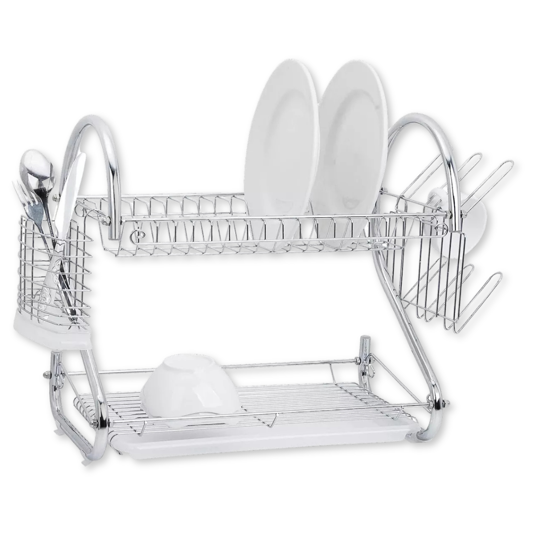 ESCURRIDOR LINE NL-3743 SECADOR LOZA PLATOS INOXIDABLE 2 NIVELES PLATEADO - 2
