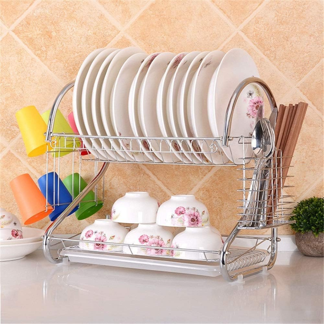 ESCURRIDOR LINE NL-3743 SECADOR LOZA PLATOS INOXIDABLE 2 NIVELES PLATEADO - 3