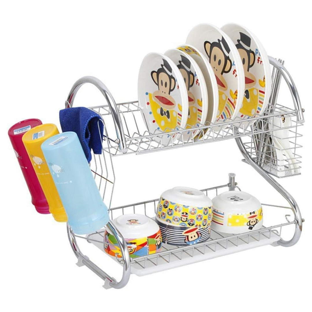 ESCURRIDOR LINE NL-3743 SECADOR LOZA PLATOS INOXIDABLE 2 NIVELES PLATEADO - 8