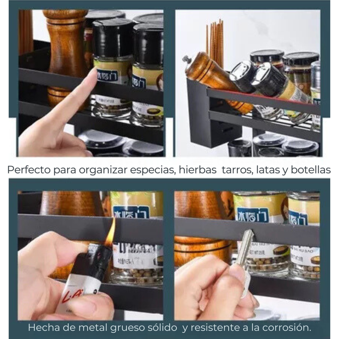 ESTANTE LINE NL-9125 ESPECIAS ORGANIZADOR COCINA ESPECIERO 2 NIVELES MULTIFUNCIONAL - 6