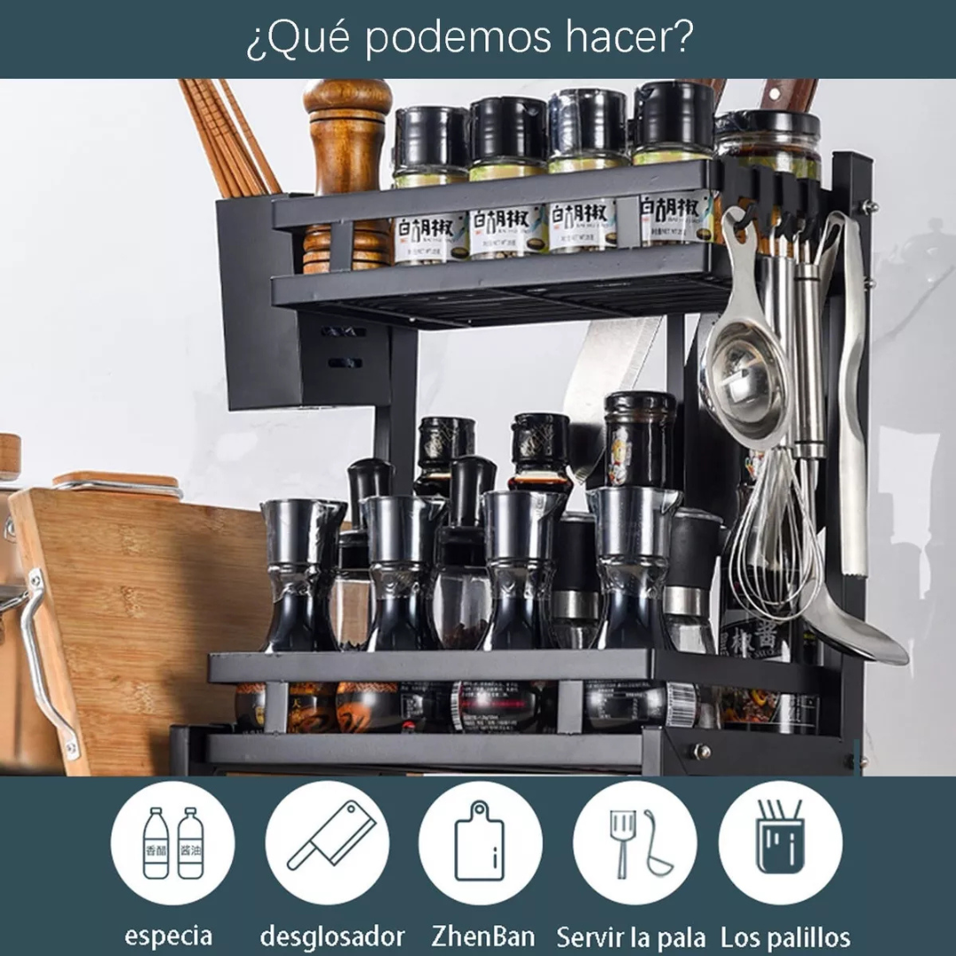 ESTANTE LINE NL-9125 ESPECIAS ORGANIZADOR COCINA ESPECIERO 2 NIVELES MULTIFUNCIONAL - 8