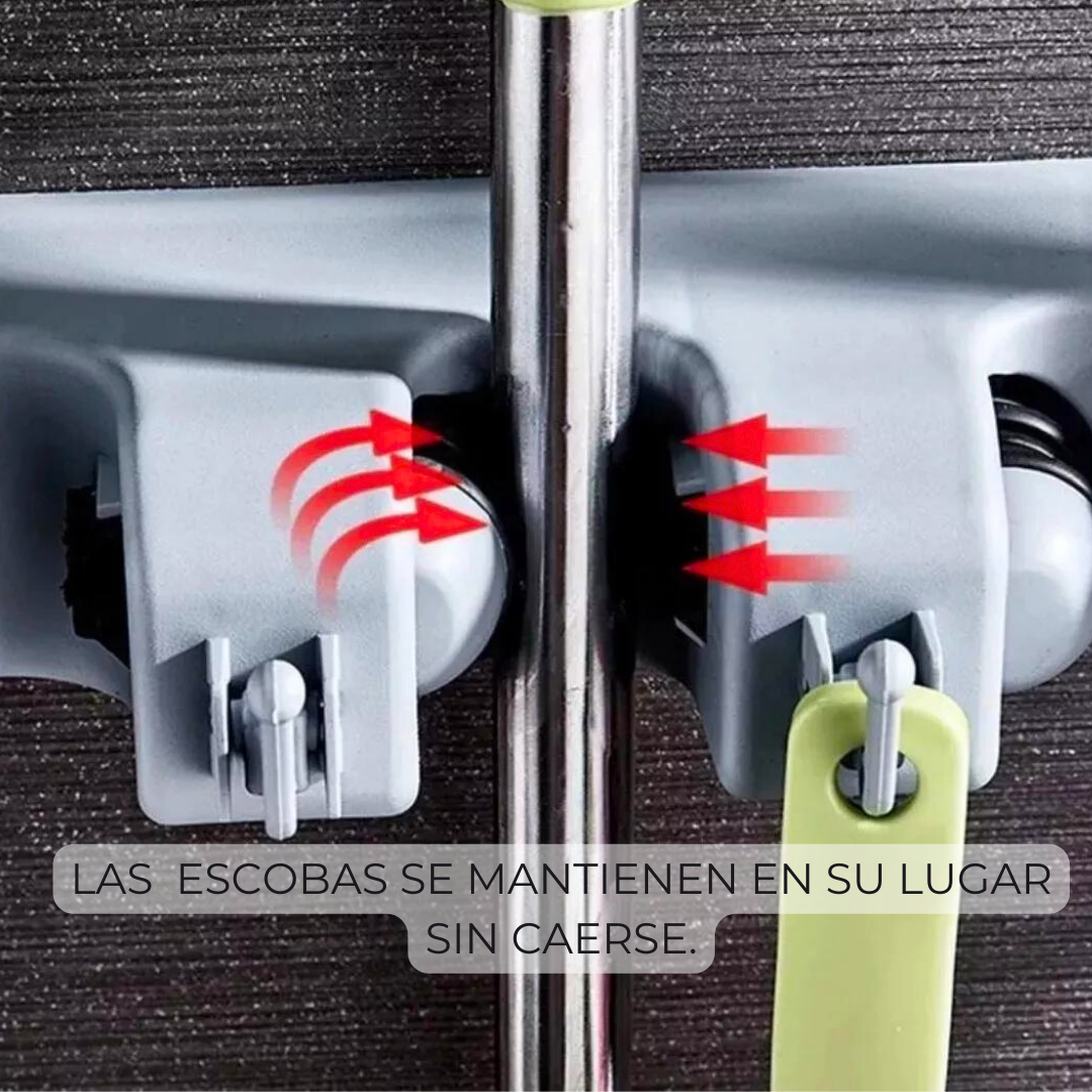 SOPORTE COLGADOR ORGANIZADOR ESCOBAS MULTIUSO - 3