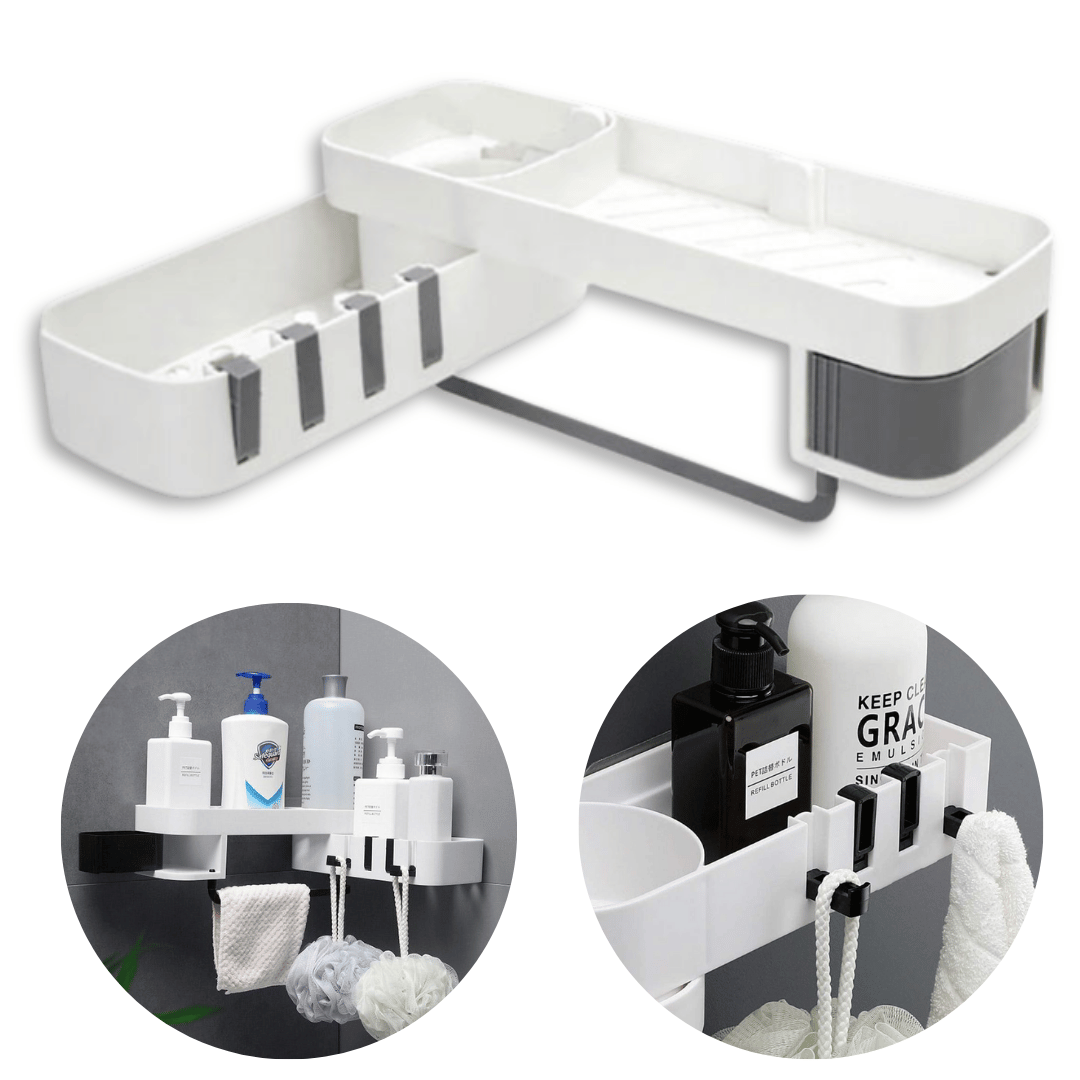 ORGANIZADOR ESQUINERO AJUSTABLE MULTIUSO PARA BANO Y COCINA