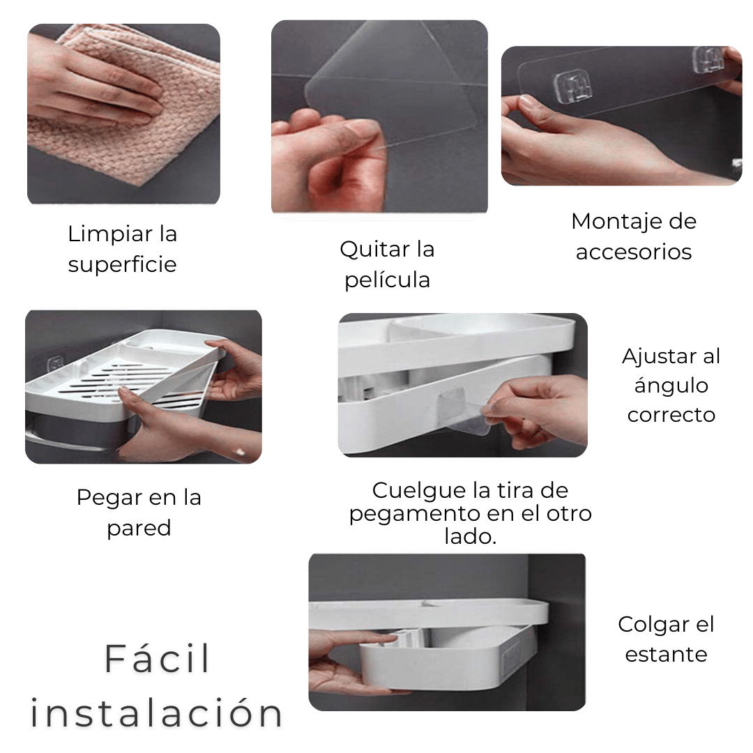 ORGANIZADOR ESQUINERO AJUSTABLE MULTIUSO PARA BAÑO Y COCINA - 7