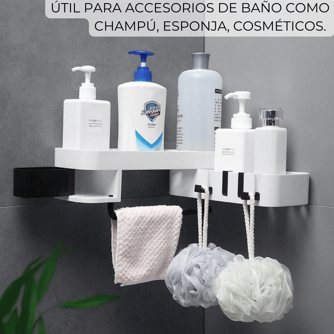 ORGANIZADOR ESQUINERO AJUSTABLE MULTIUSO PARA BAÑO Y COCINA - 11