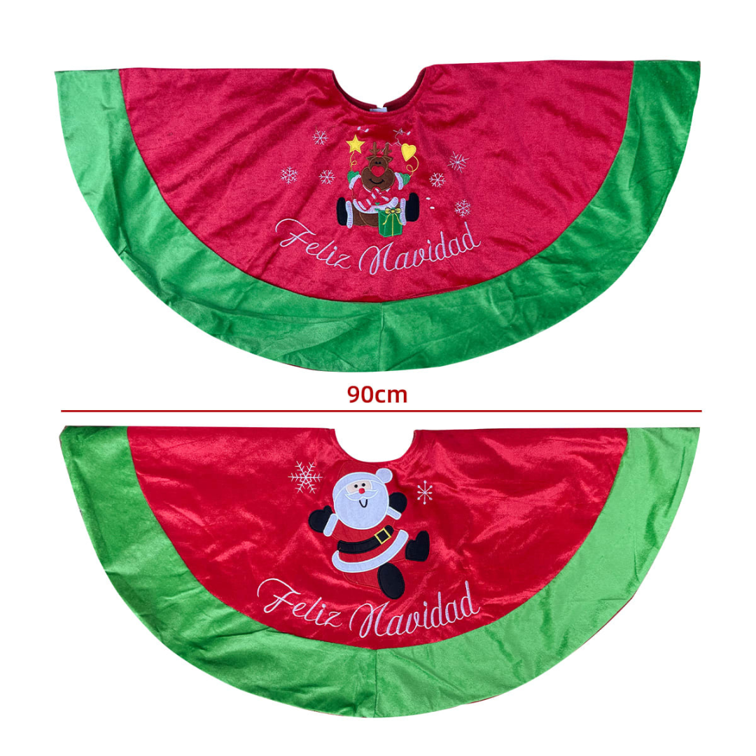 FALDÓN PIE DE ÁRBOL NAVIDAD ESTAMPADO RENOS NAVIDEÑOS - 3