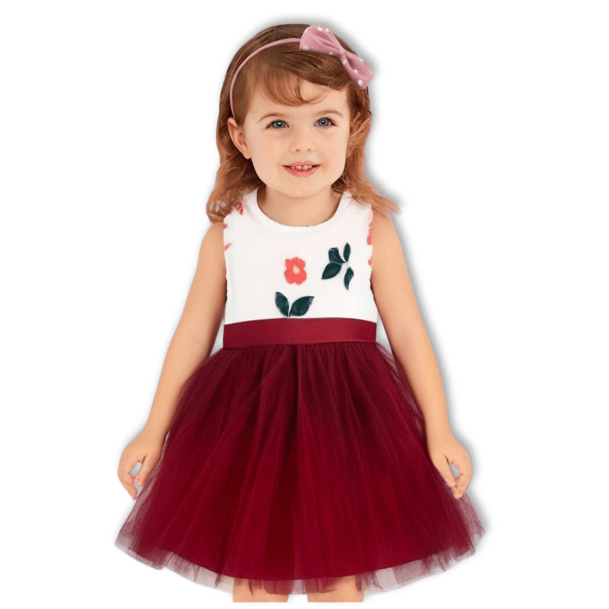VESTIDO ROJO SIN MANGAS BEBÉS NIÑAS TRAJES 6 A 36 MESES - 1