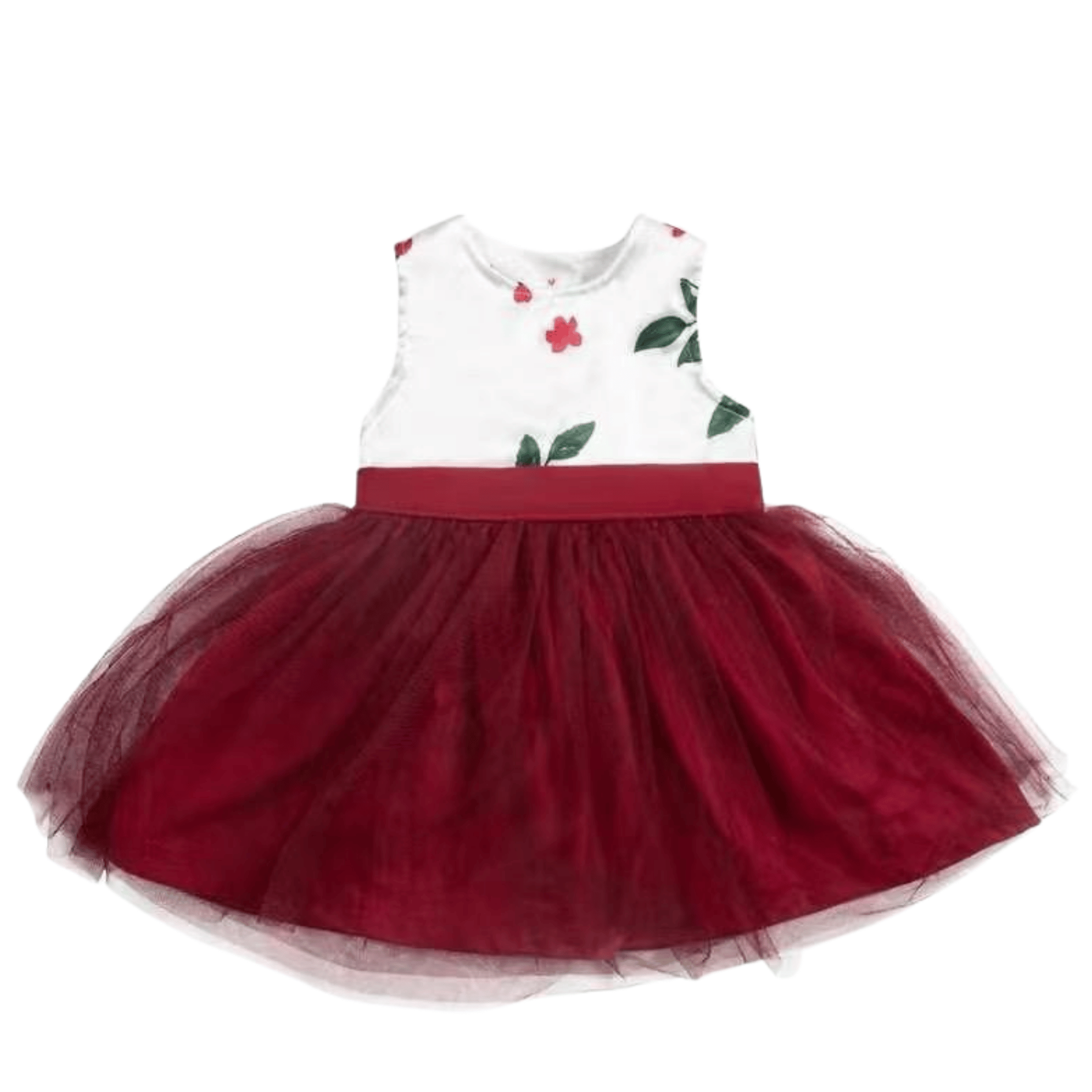 VESTIDO ROJO SIN MANGAS BEBÉS NIÑAS TRAJES 6 A 36 MESES - 2