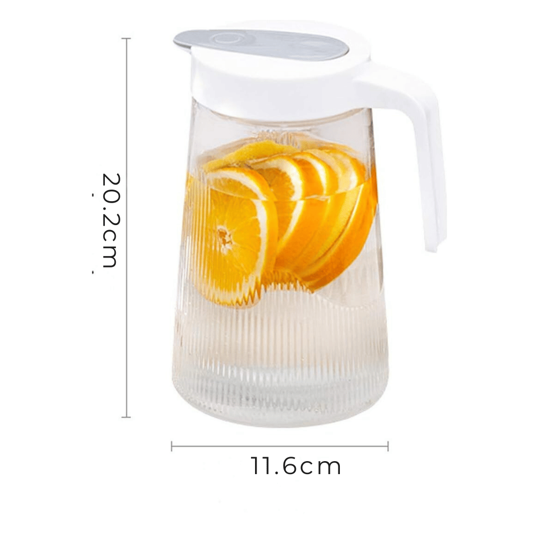 SET DE JARRA DE VIDRIO 4 TAZAS TAPA DE TIPO PUSH 1300 ML - 4