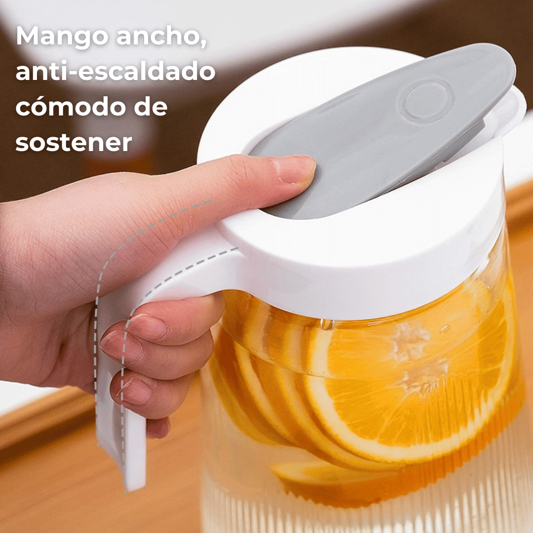 SET DE JARRA DE VIDRIO 4 TAZAS TAPA DE TIPO PUSH 1300 ML - 5
