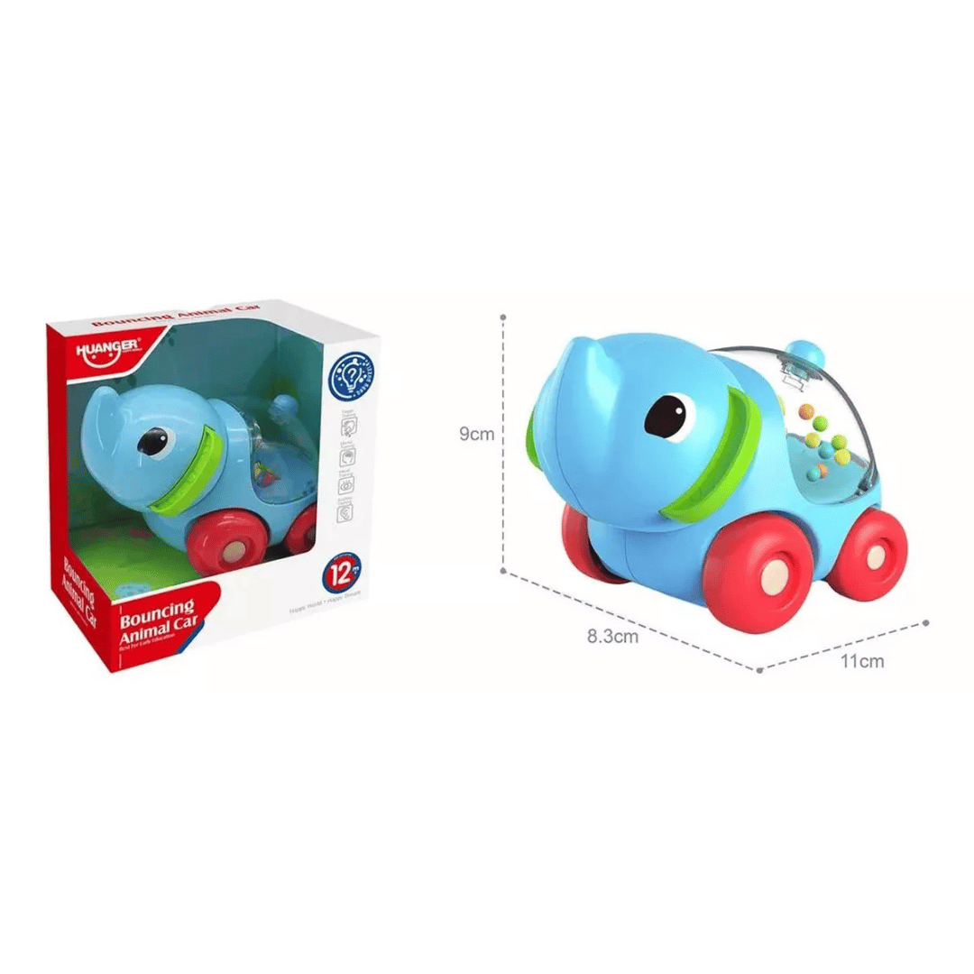 SONAJERO TEDMIMAK AUTOS JUGUETE ANIMALES INFANTILES NIÑOS DISEÑO ELEFANTE AMISTOSO - 3