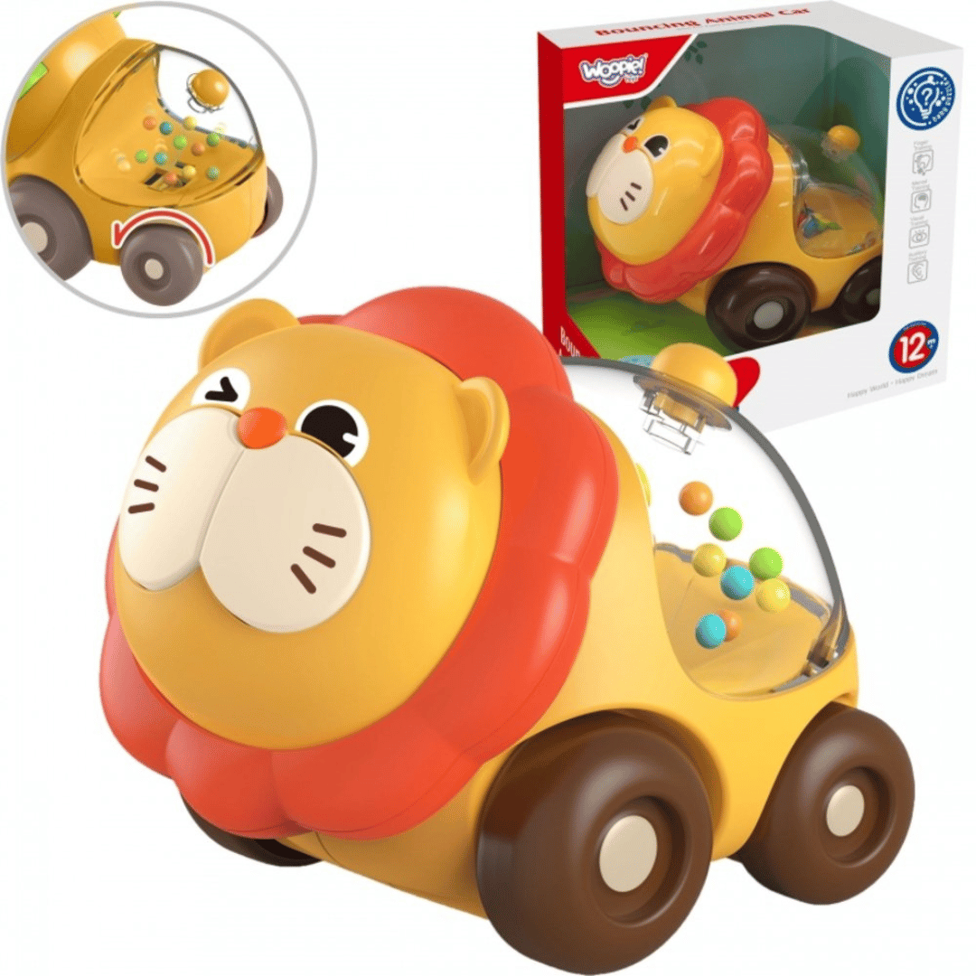 SONAJERO TEDMIMAK AUTOS JUGUETE ANIMALES INFANTILES NIÑOS DISEÑO LEÓN AMISTOSO - 1