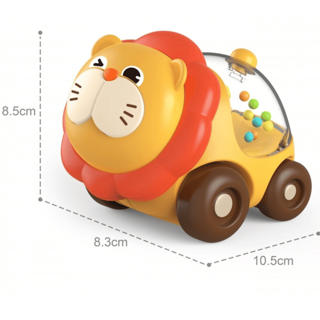 SONAJERO TEDMIMAK AUTOS JUGUETE ANIMALES INFANTILES NIÑOS DISEÑO LEÓN AMISTOSO - 3