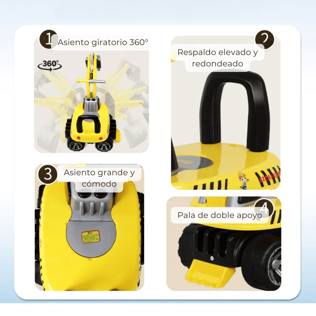 CORREPASILLO INFANTIL UTILÍSIMO AMARILLO ESTILO CAMIÓN EXCAVADORA NIÑO - 2
