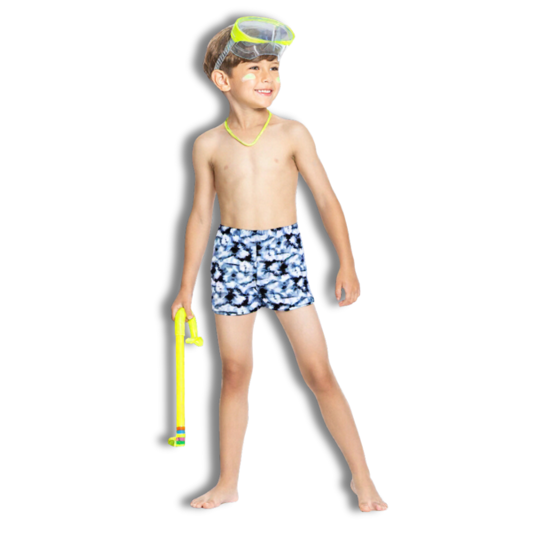SHORT TRAJE BAÑO NIÑO JUMP KIDS AZUL ESTAMPADO - 1