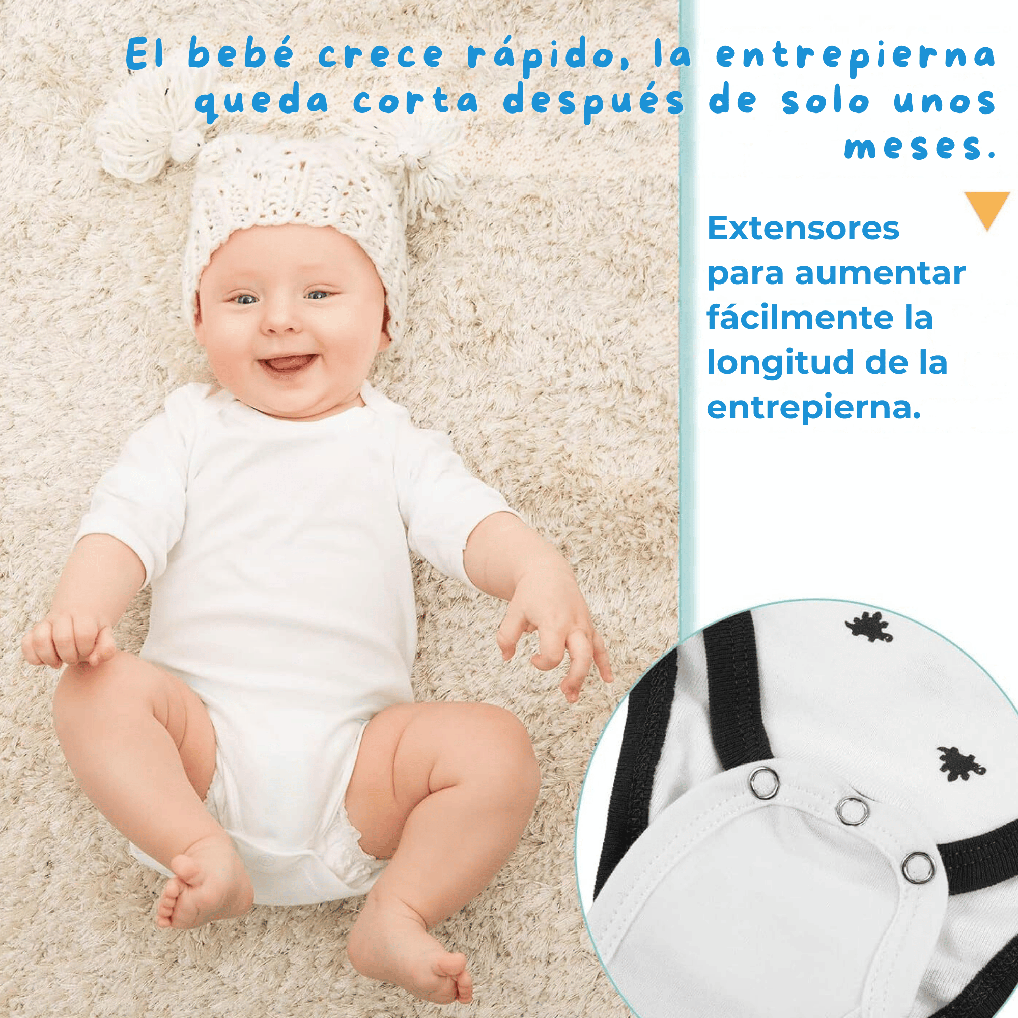 PACK 5 EXTENSOR BODY BEBÉ ALGODÓN NIÑO TEDMIMAK + PACK 5 BODYS MANGA CORTA OSO AMISTOSO - 5