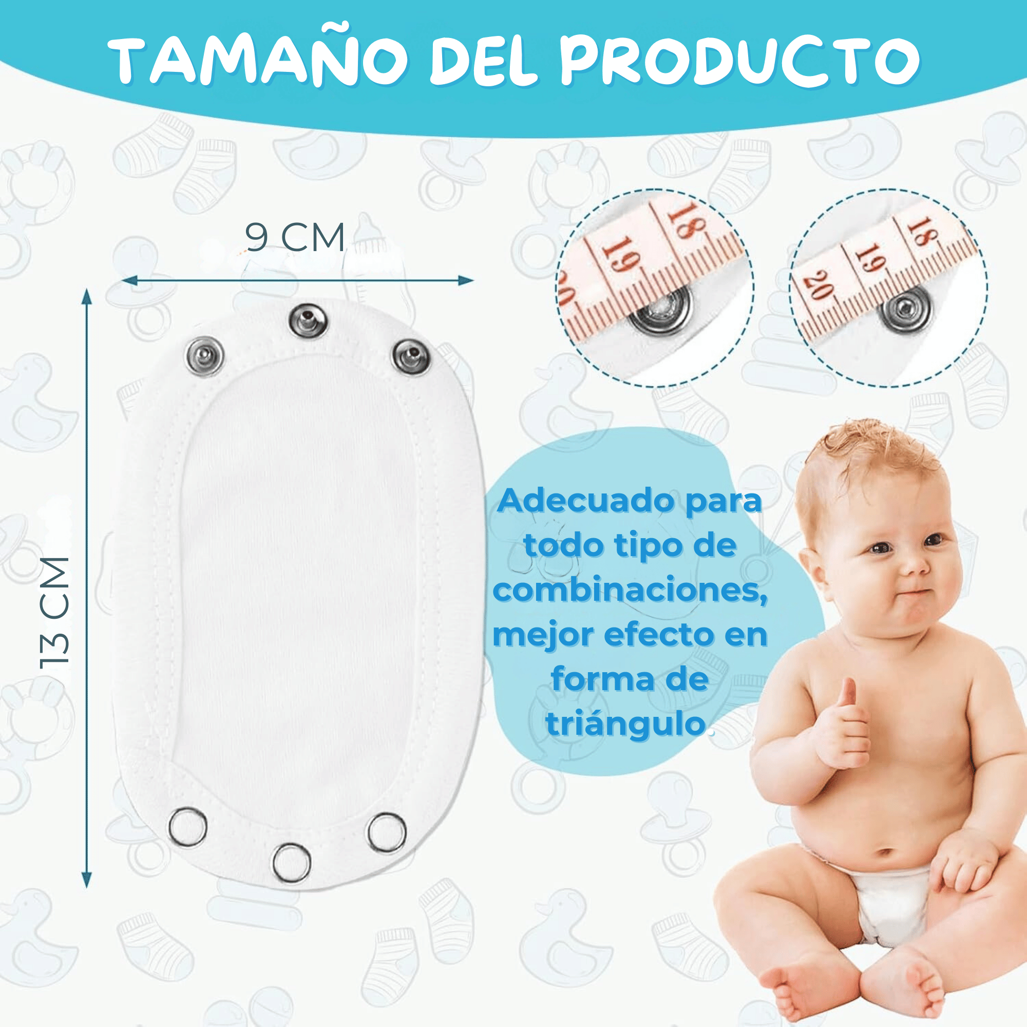 PACK 4 EXTENSOR BODY BEBÉ ALGODÓN NIÑO TEDMIMAK AZUL + PACK 4 BODYS MANGA CORTA TIBURÓN - 7