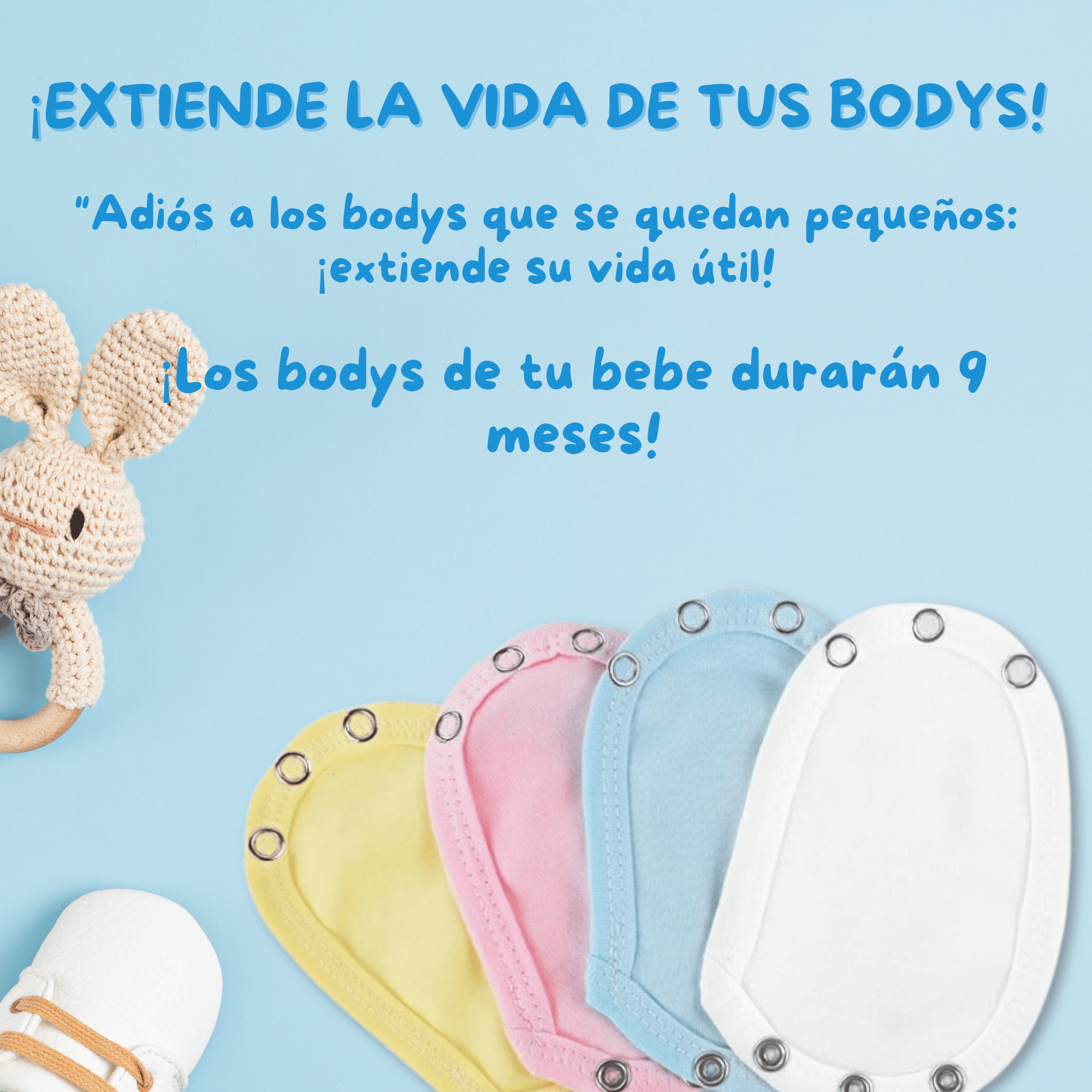 PACK 4 EXTENSOR BODY BEBÉ ALGODÓN NIÑO TEDMIMAK + PACK 4 BODYS MANGA CORTA MONSTER - 9