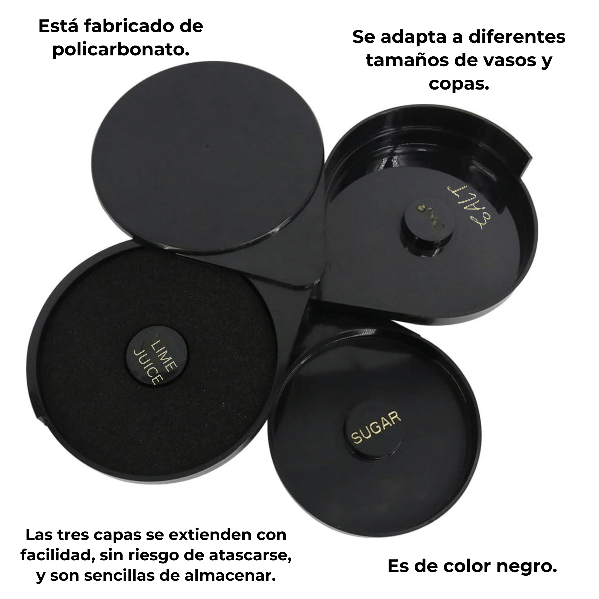 ESCARCHADOR DE COPASS VASOS ORILLADOR COCTELES MICHELADAS 3 BANDEJAS - 5
