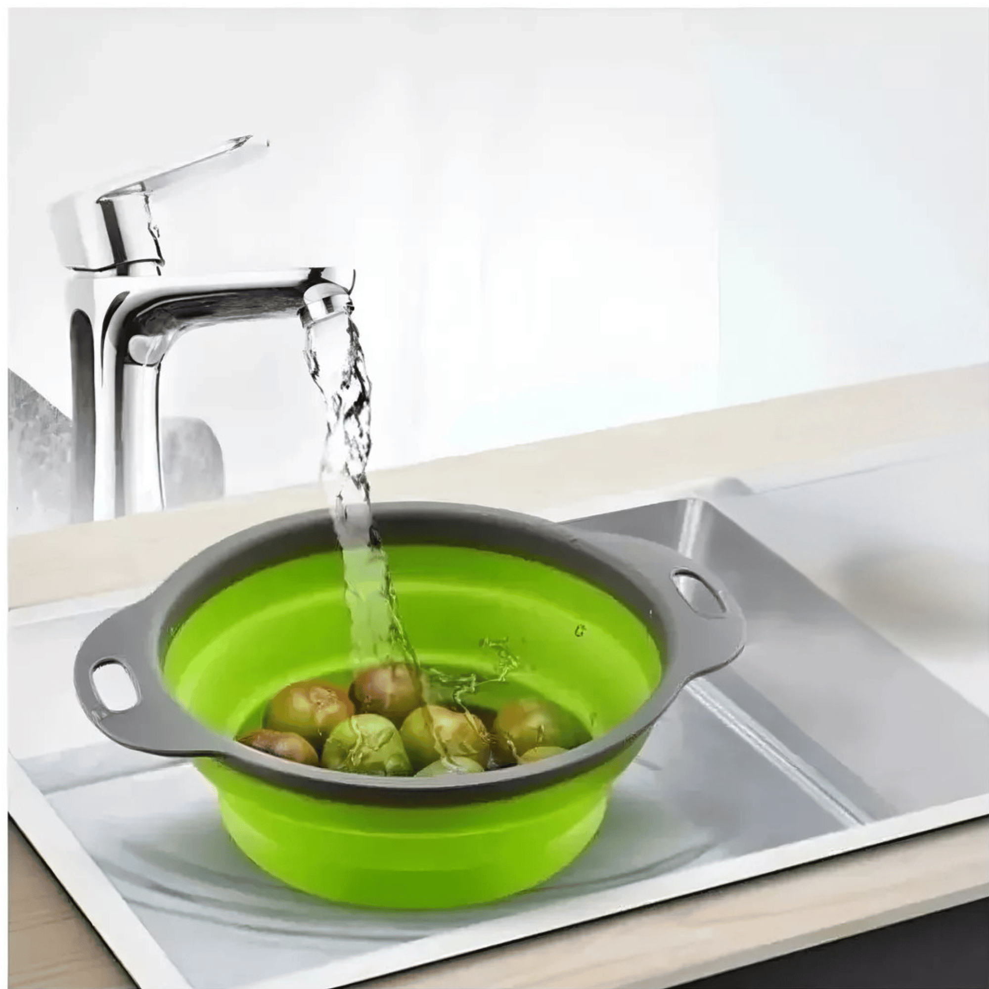 COLADOR PLEGABLE SILICONA ESCURRIDOR REDONDO COCINA FRUTAS VERDURAS - 7